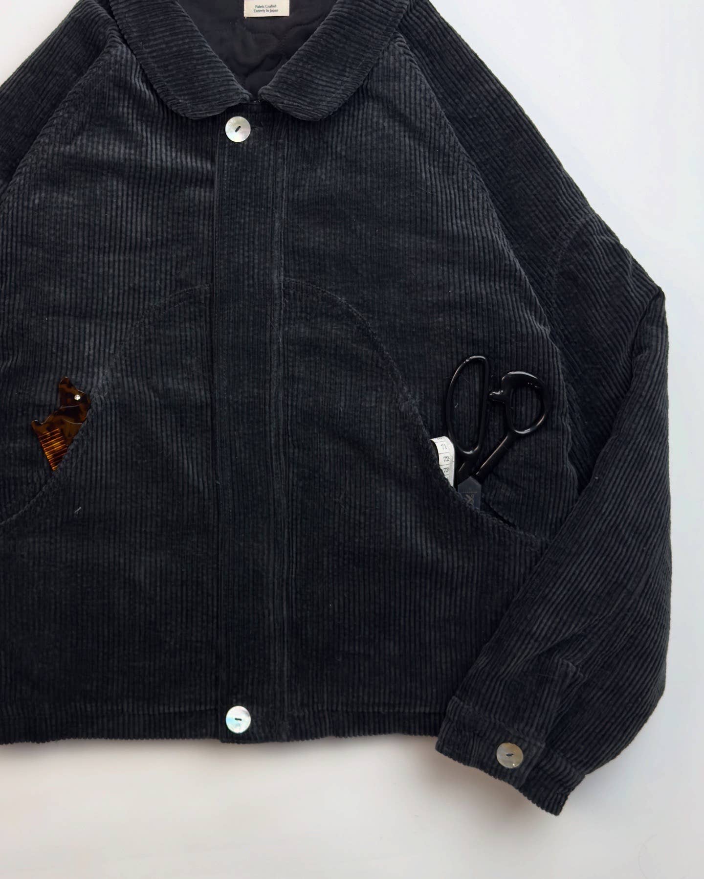 Quilted Japanese Corduroy Jacket (Sun-faded Black)