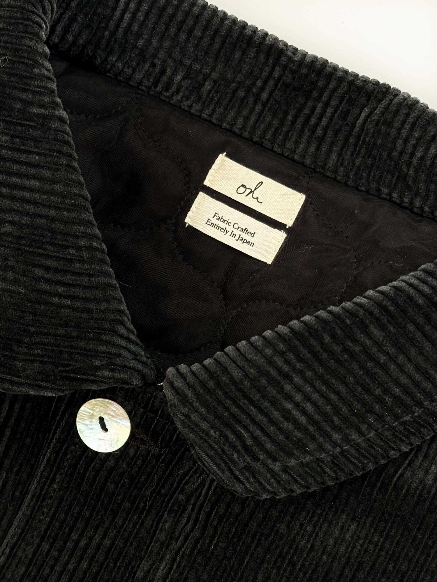 Quilted Japanese Corduroy Jacket (Sun-faded Black)
