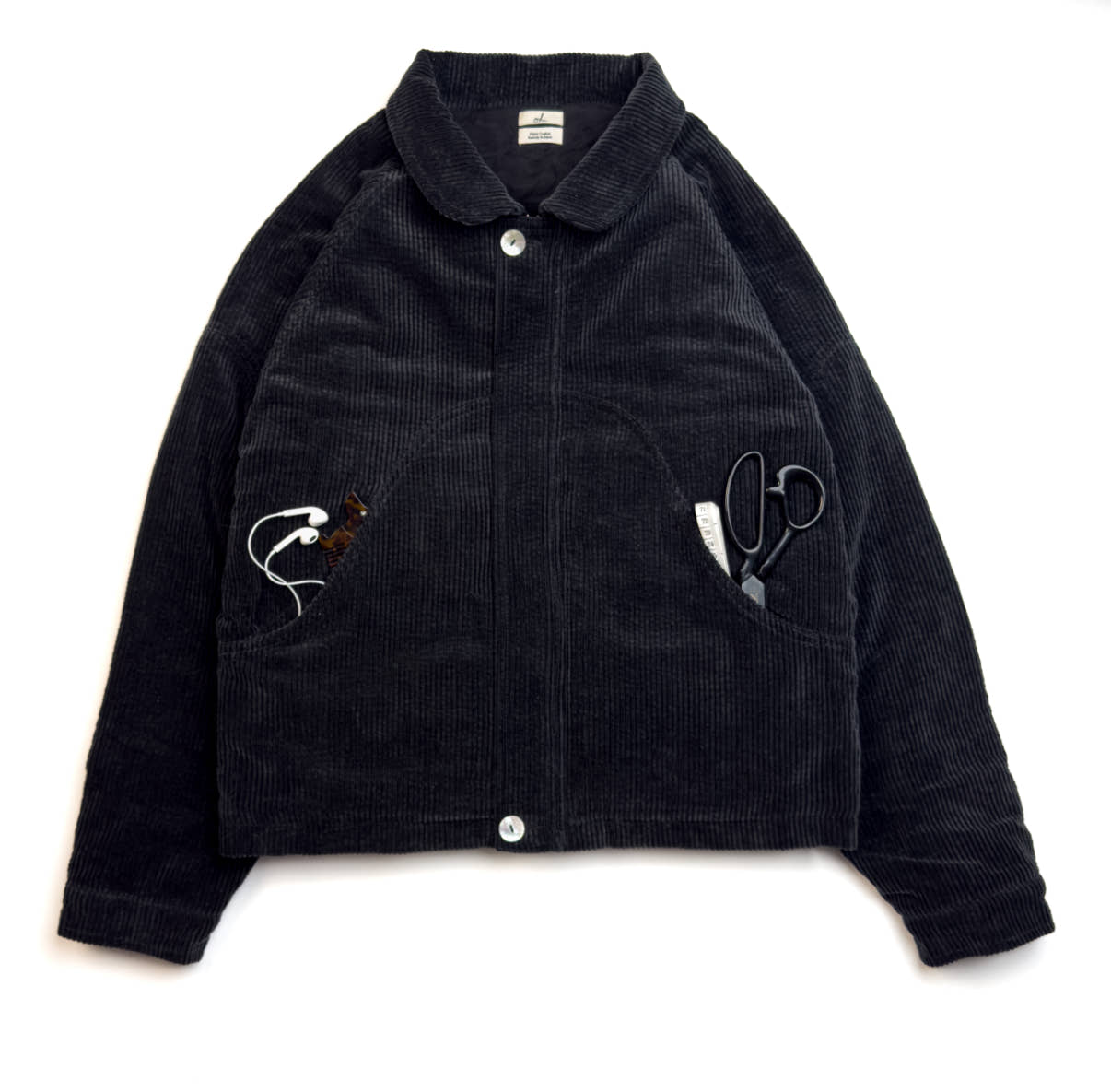 Quilted Japanese Corduroy Jacket (Sun-faded Black)