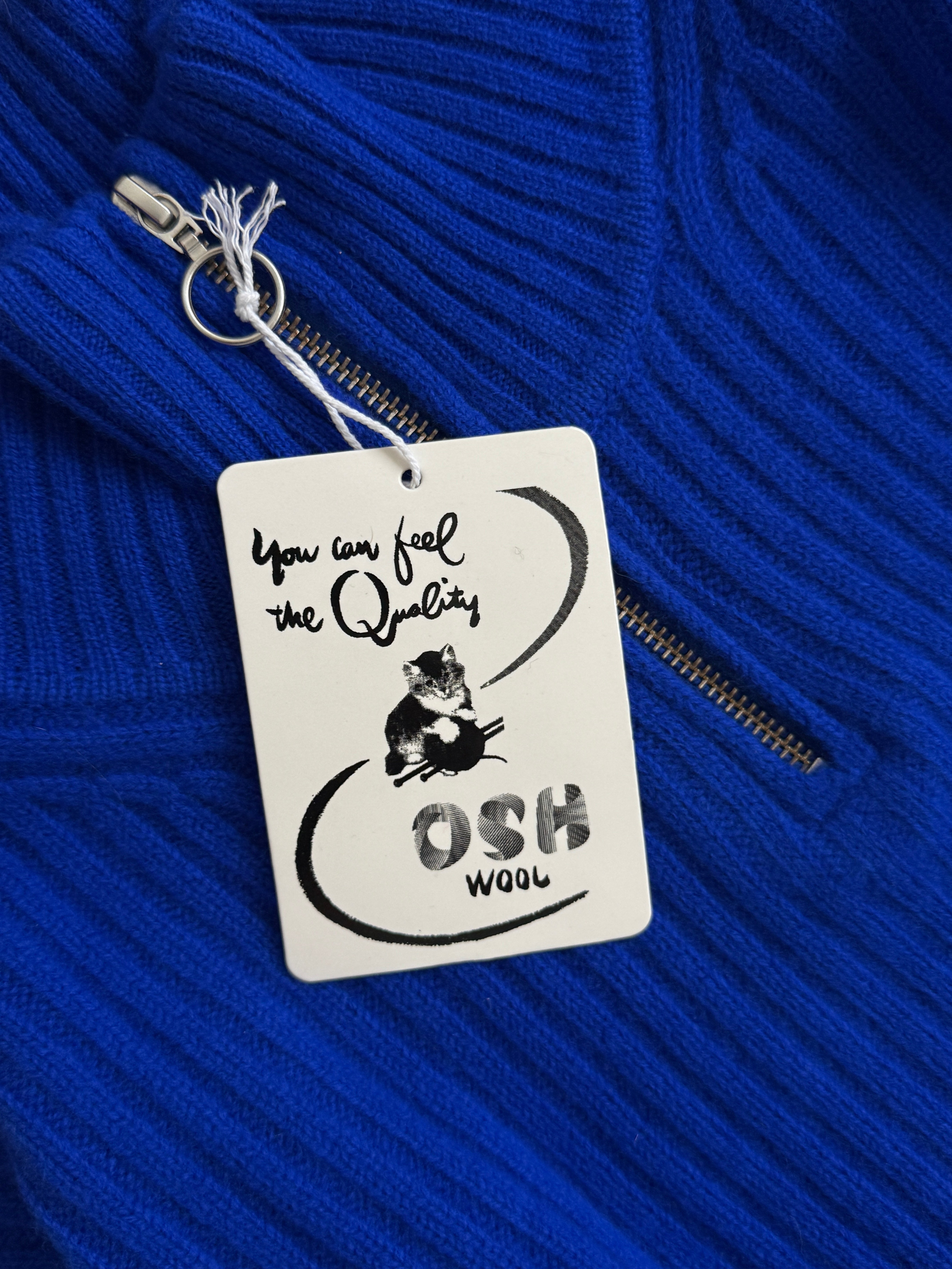 Wool Quarter Zip - Cobalt Blue