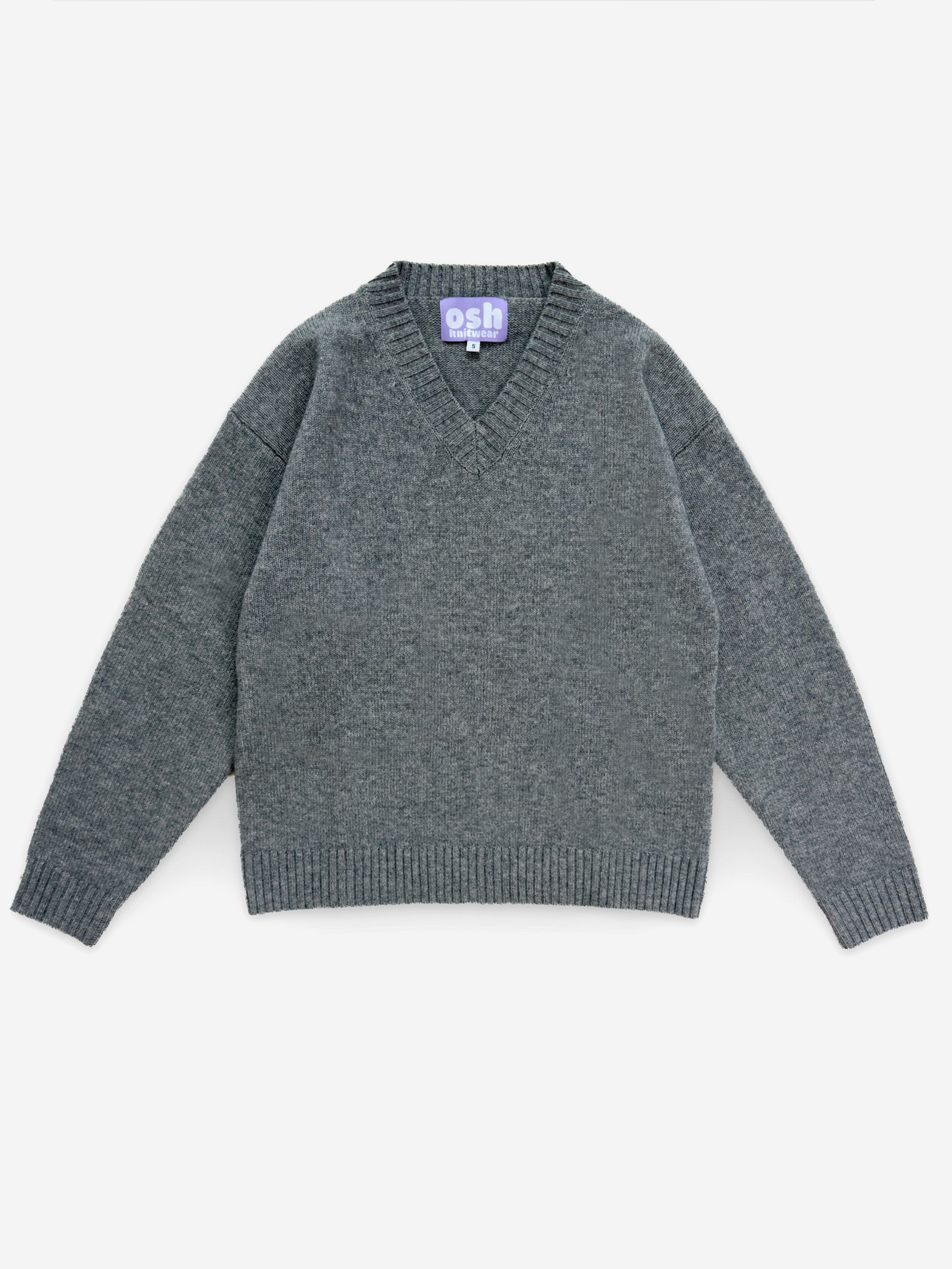 Cashmere Wool Knit Sweater (Grey)