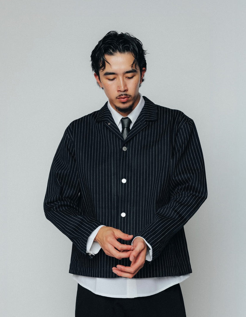 Pinstriped Japanese Denim Jacket