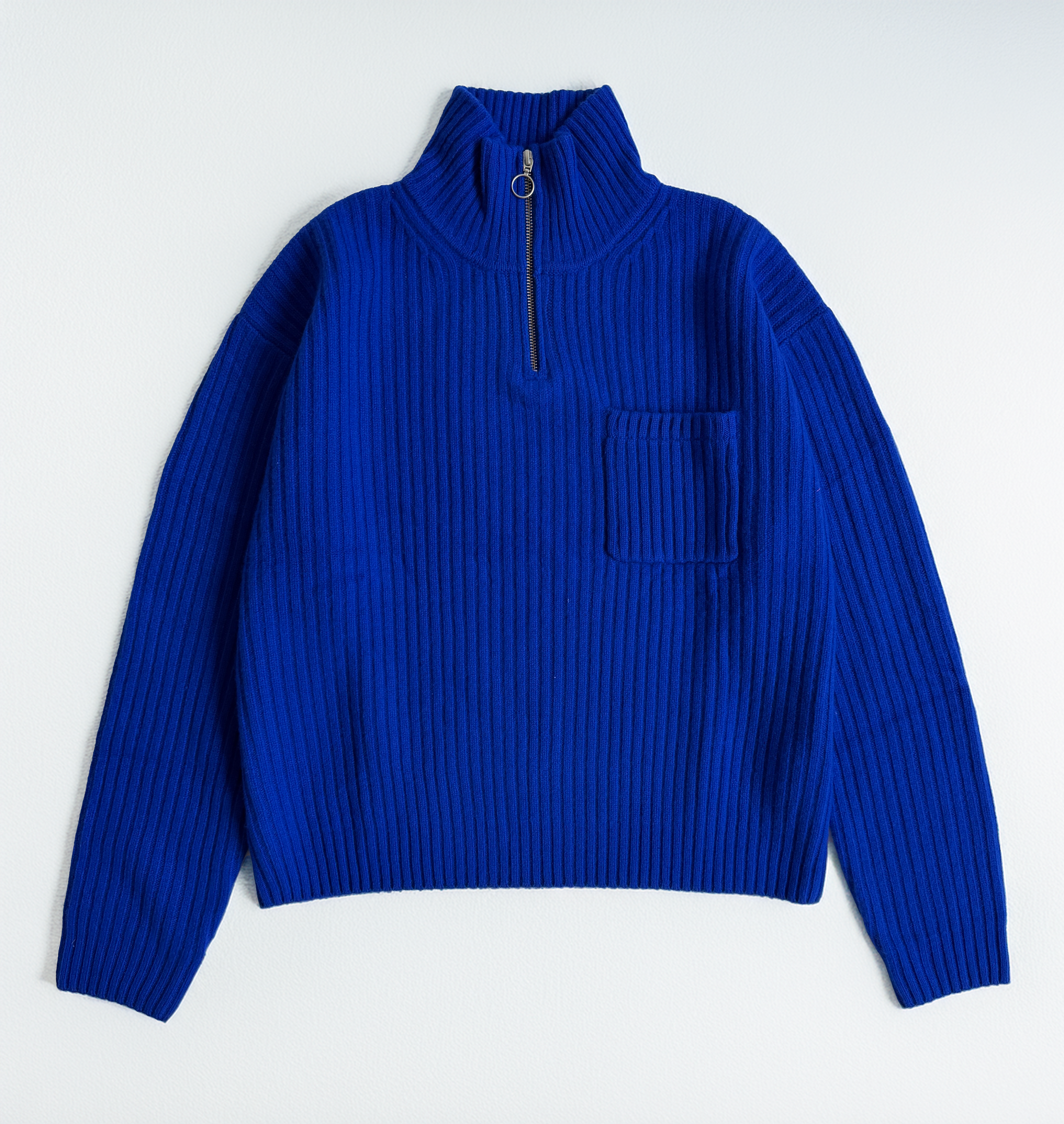 Wool Quarter Zip - Cobalt Blue