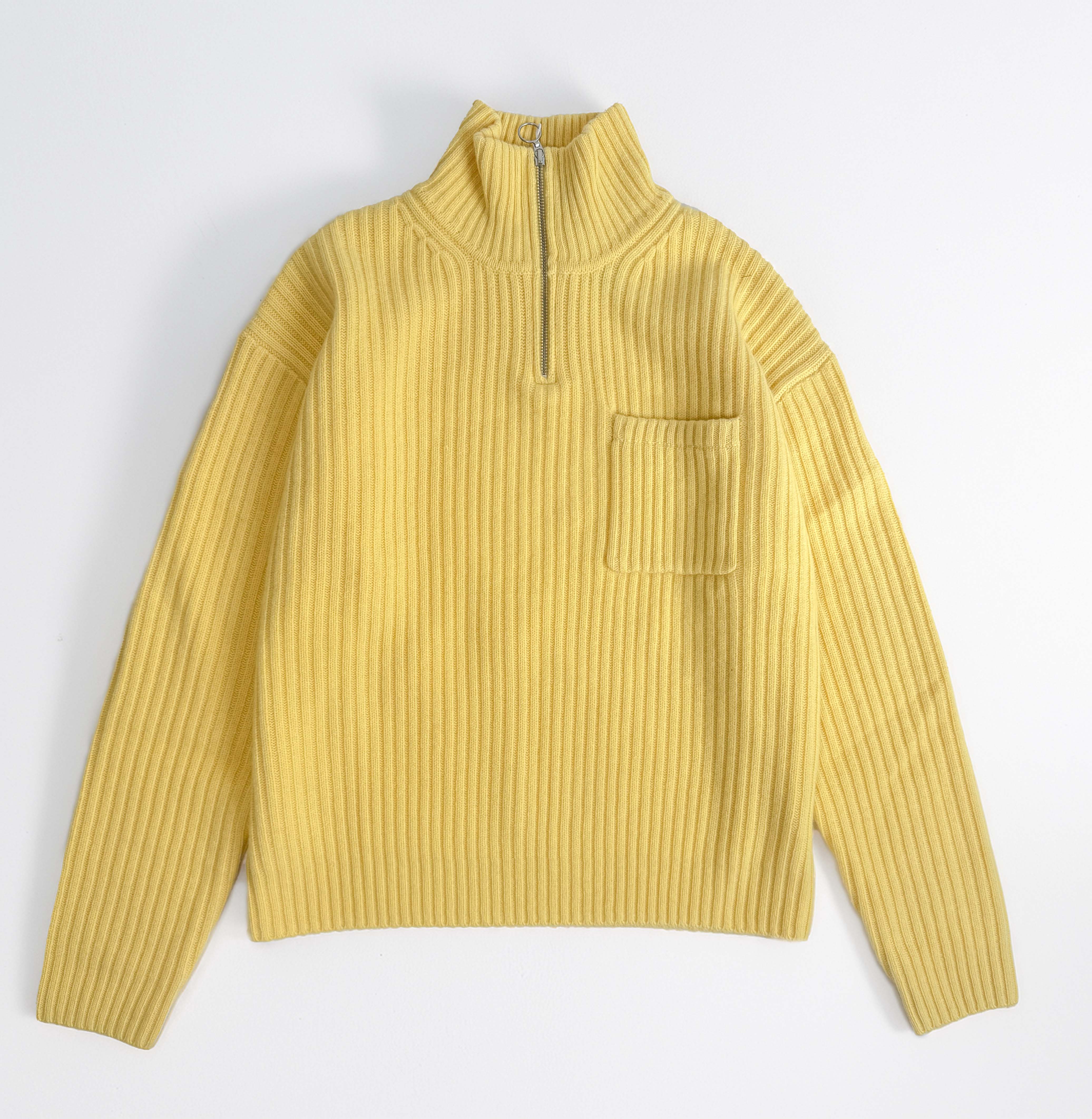 Wool Quarter Zip - Sunflower Yellow
