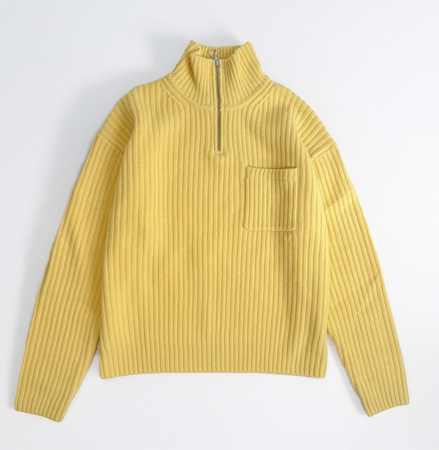 Wool Quarter Zip - Sunflower Yellow