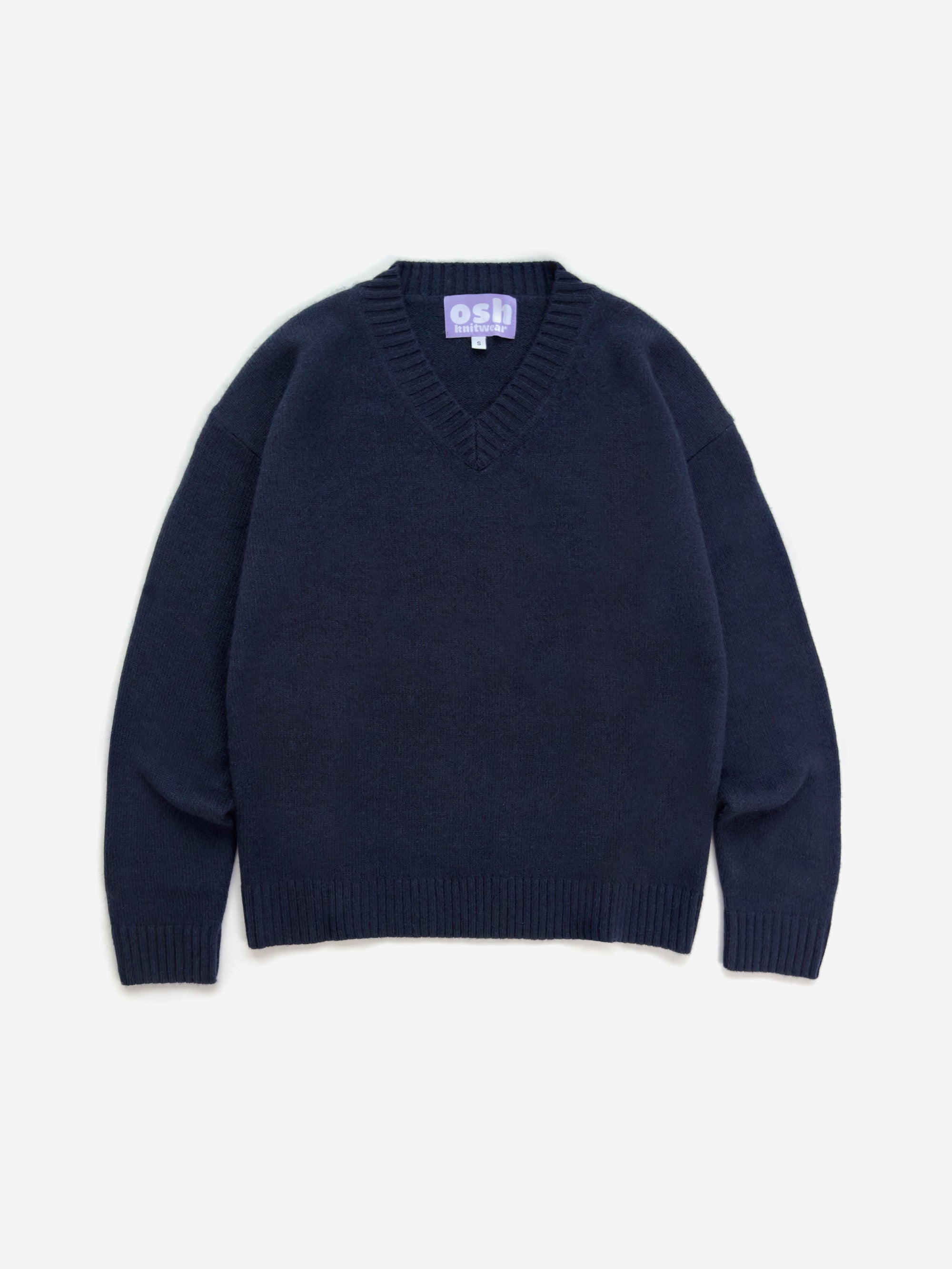 Cashmere Wool Knit Sweater (Navy)