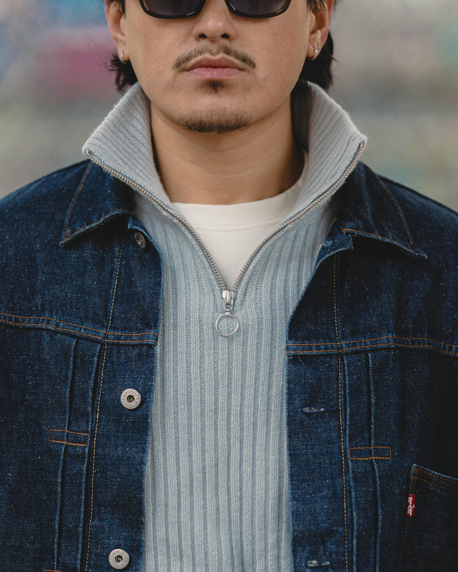 Wool Quarter Zip - Cool Grey
